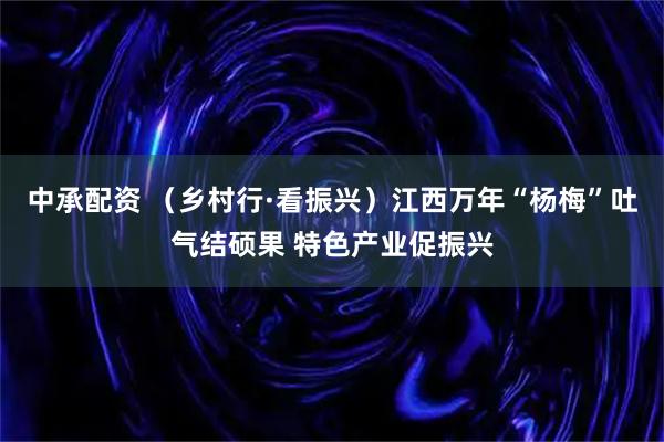 中承配资 （乡村行·看振兴）江西万年“杨梅”吐气结硕果 特色产业促振兴